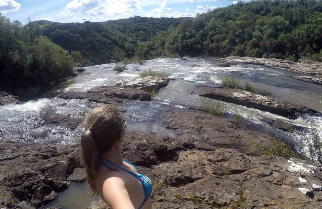 Vista superior da da cascata da mulada, em Caxias do sul